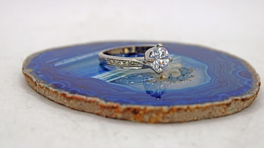 Silver Tone Solitaire Cubic Zirconia Ring